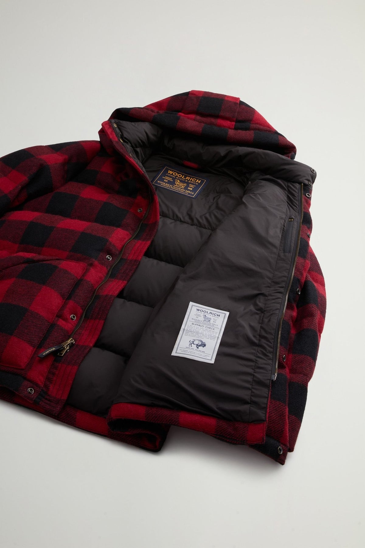 Buffalo Check Puffer Parka in Pure Virgin Wool - woolrich-us - Outerwear