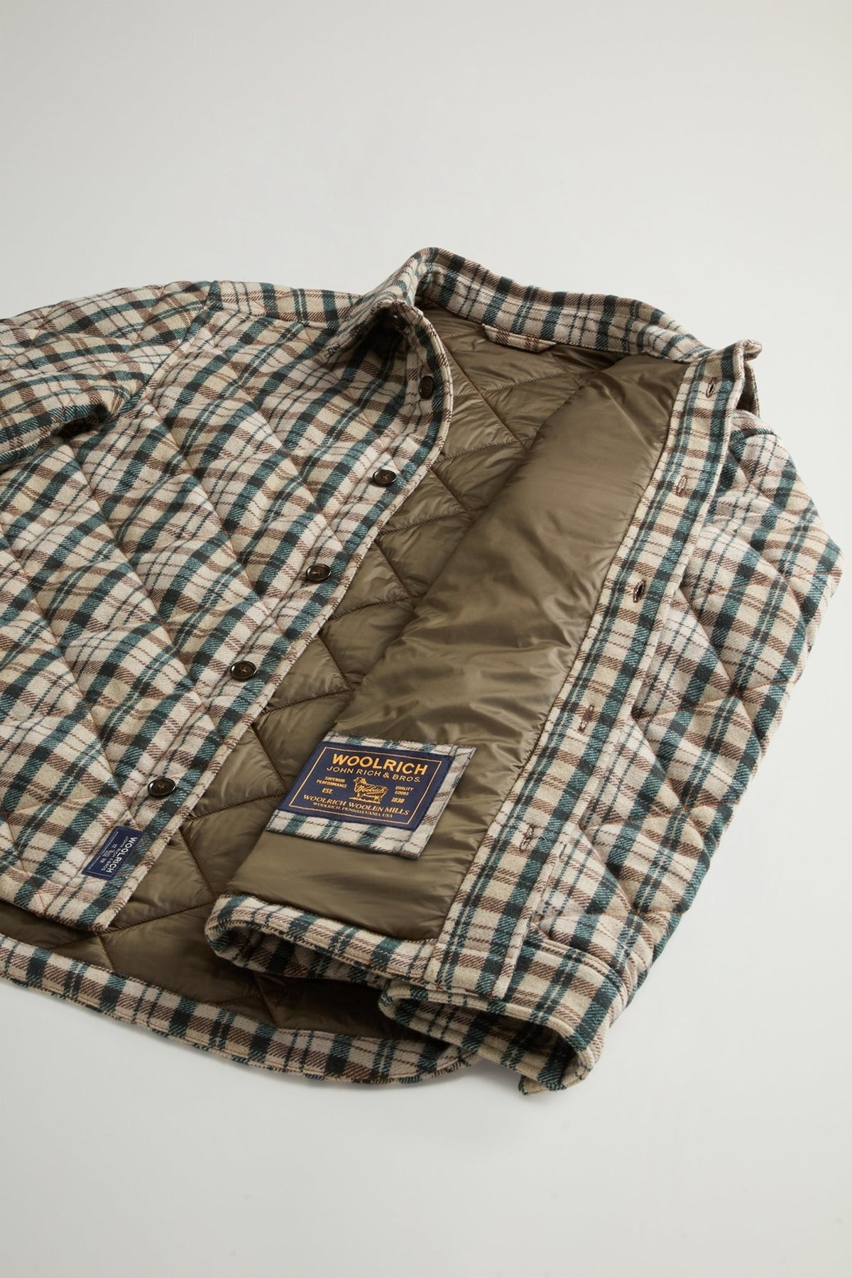 Wool Check Diamond Shirt Jacket - woolrich-usClothing