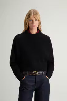 Ribbed Crewneck Sweater in Pure Merino Virgin Wool