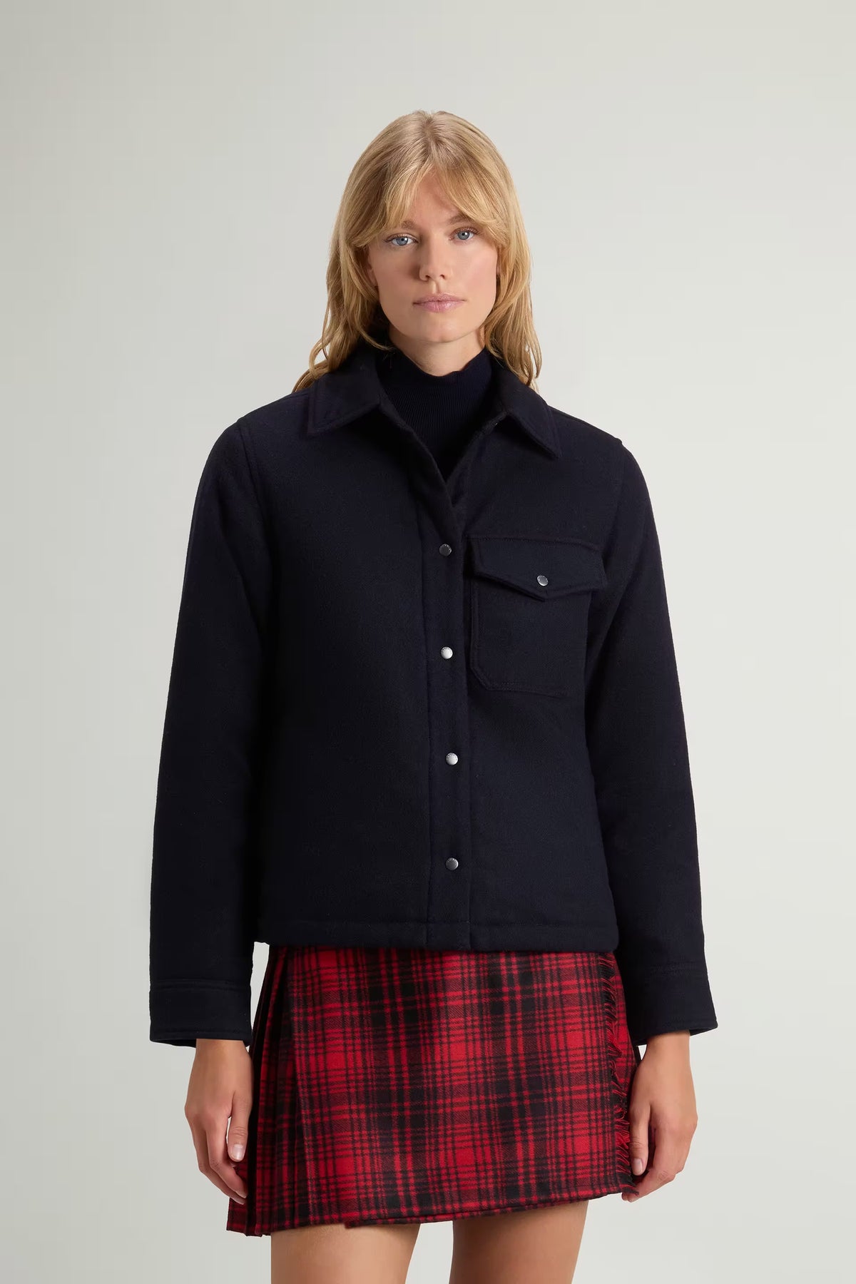 Padded Alaskan Overshirt in Recycled Italian Wool Blend