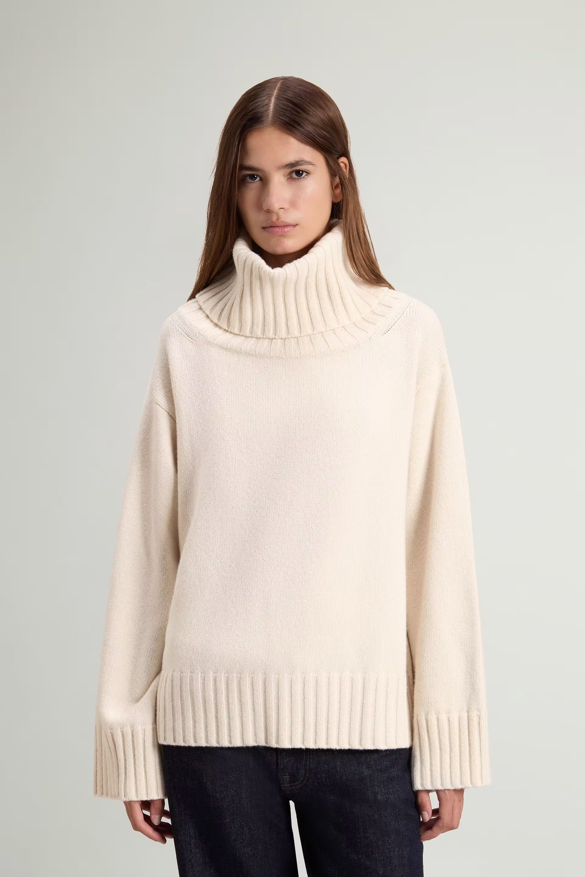 Turtleneck Sweater in Wool and Cashmere Blend