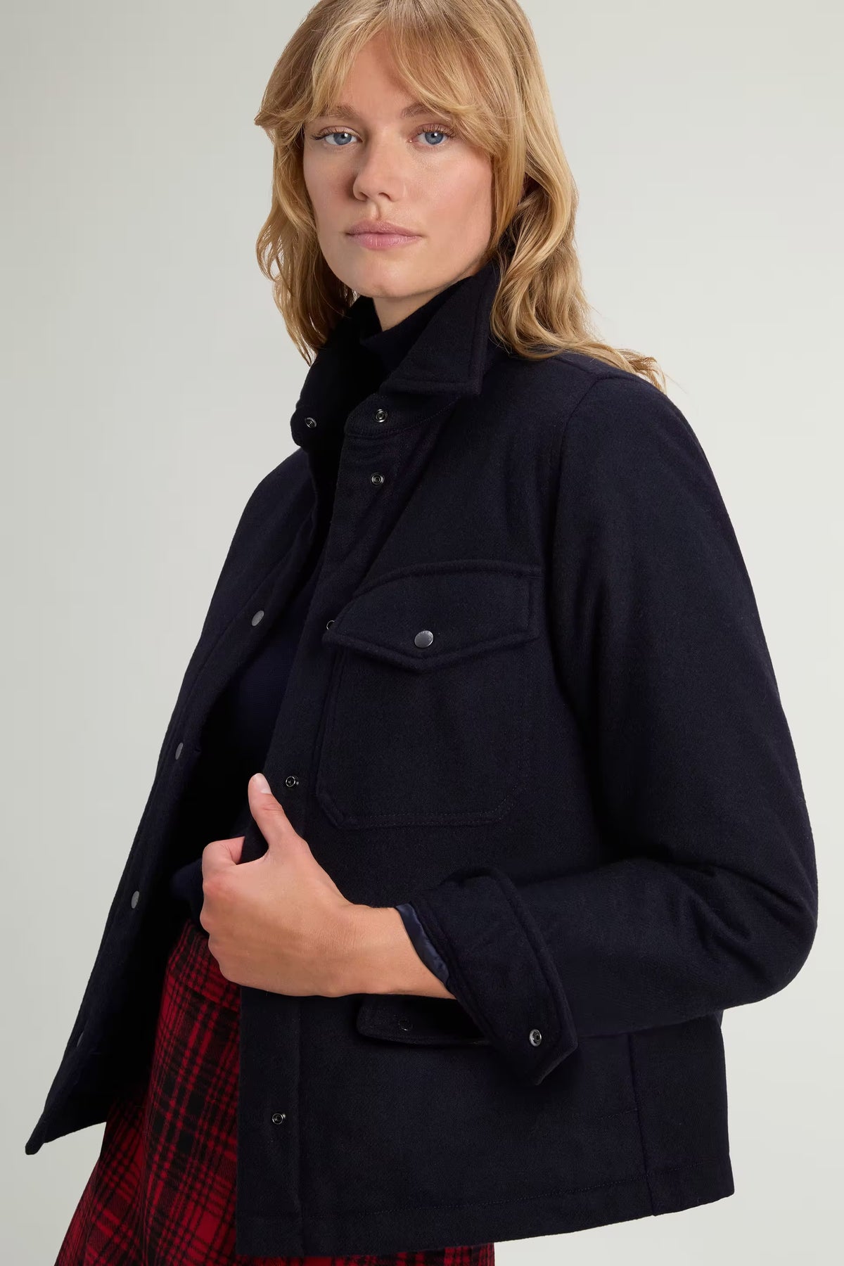 Padded Alaskan Overshirt in Recycled Italian Wool Blend