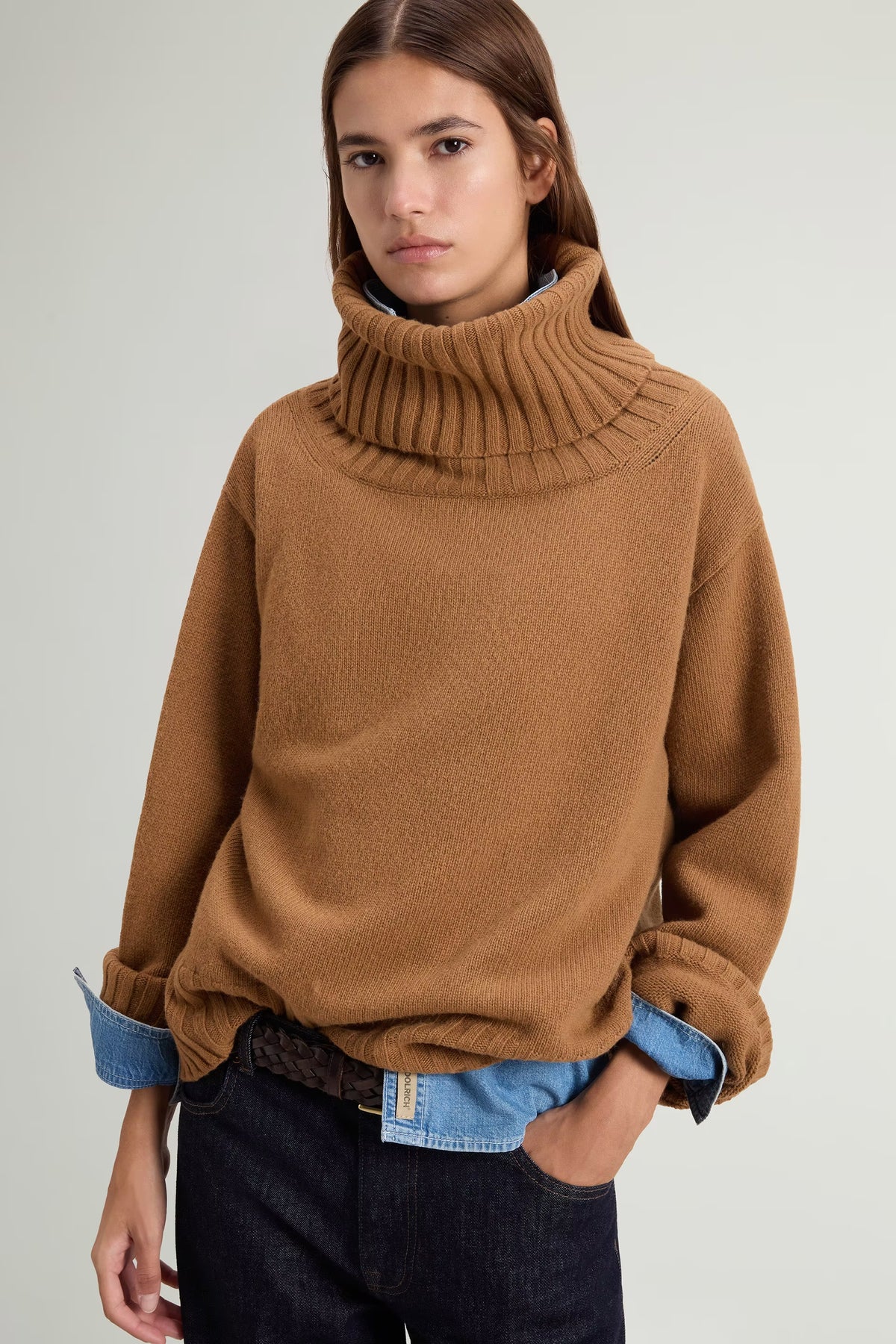 Turtleneck Sweater in Wool and Cashmere Blend