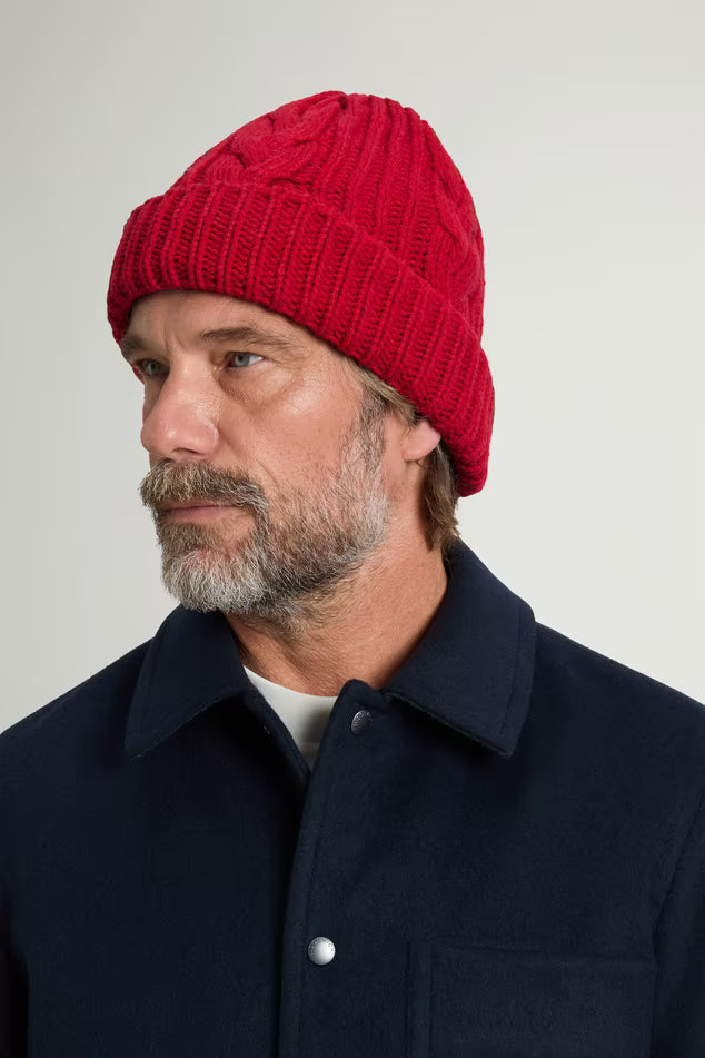 Beanie in Wool and Cotton Blend