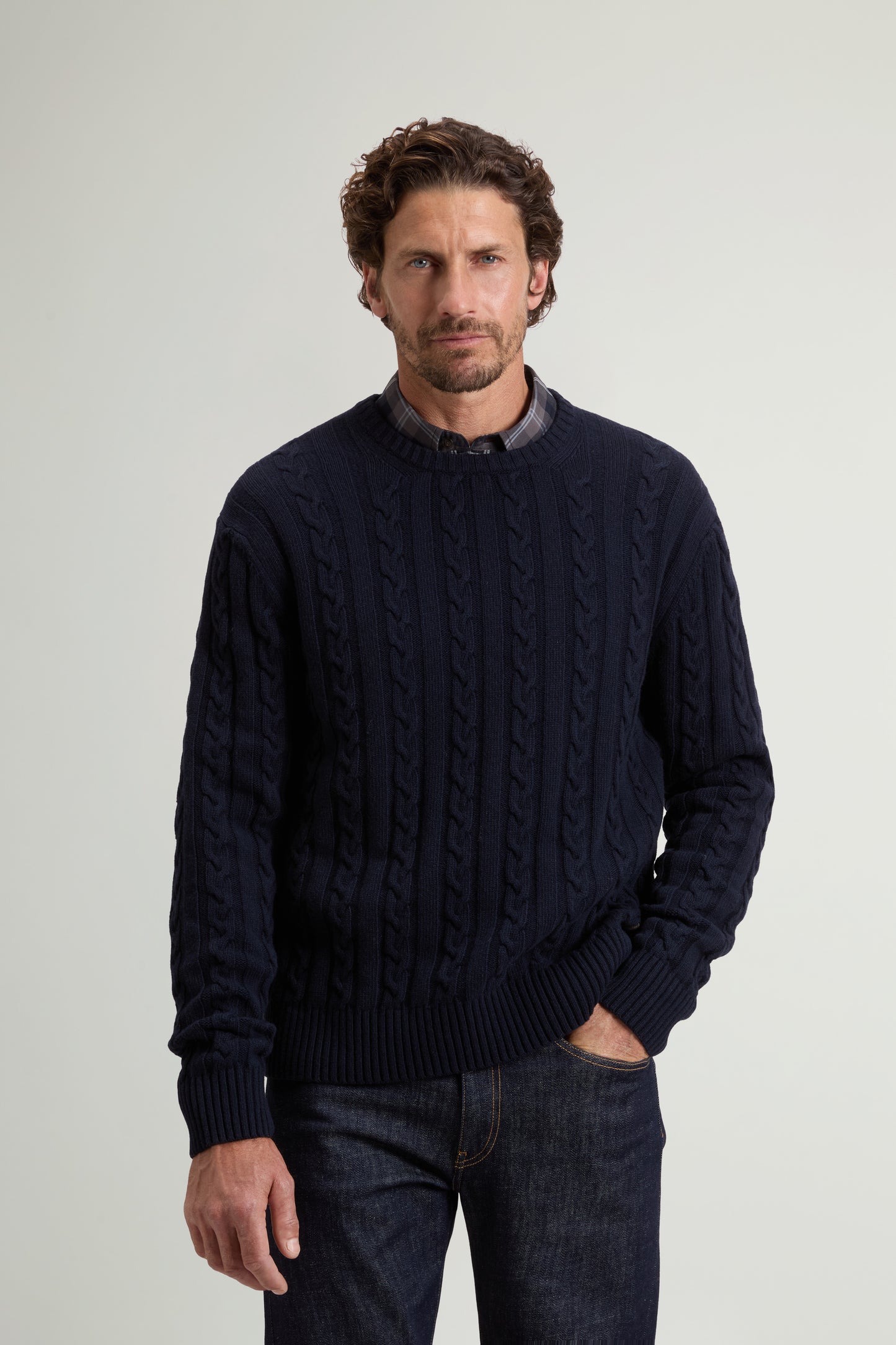 Cotton Wool Cable Crewneck GG7