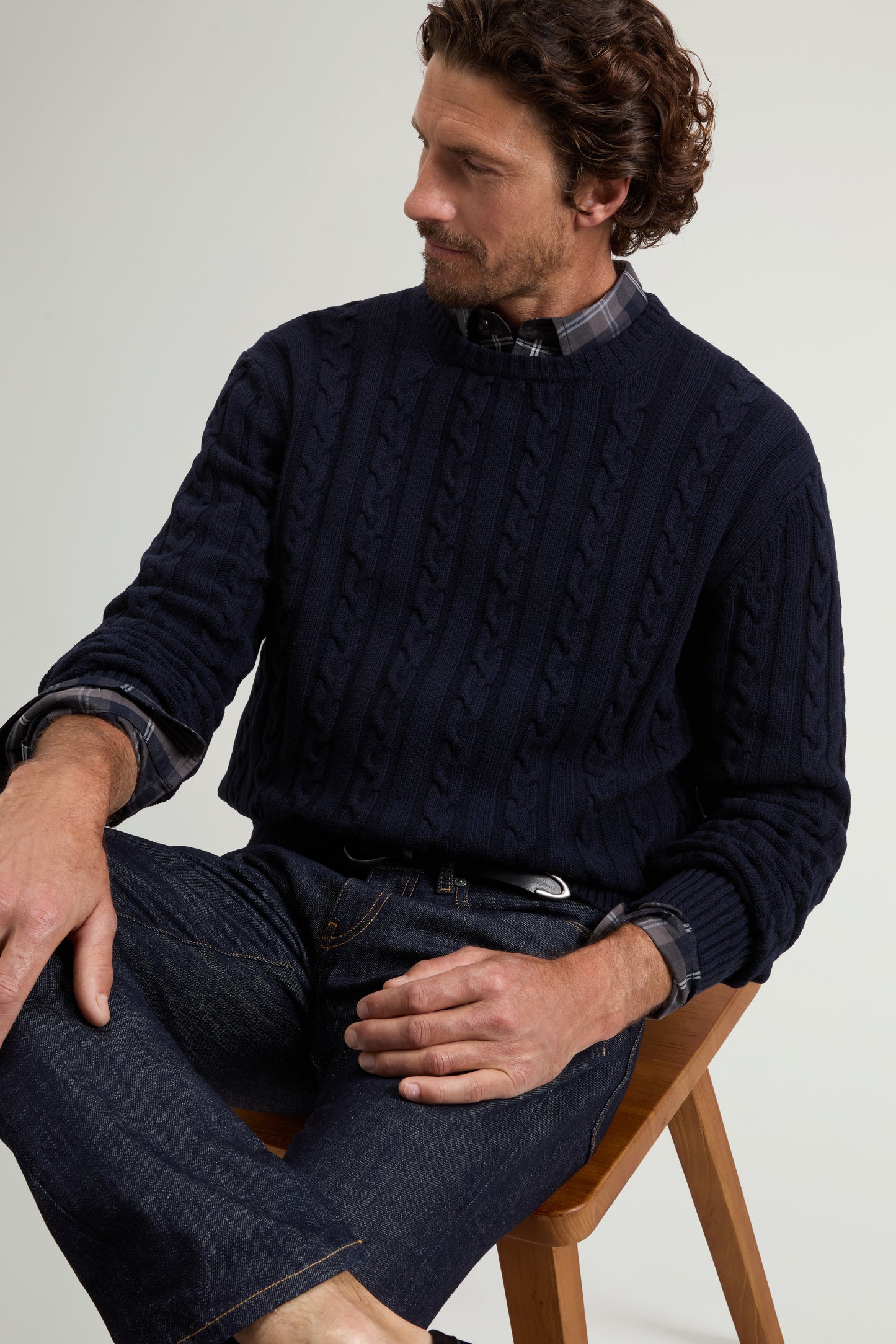 Cotton Wool Cable Crewneck GG7