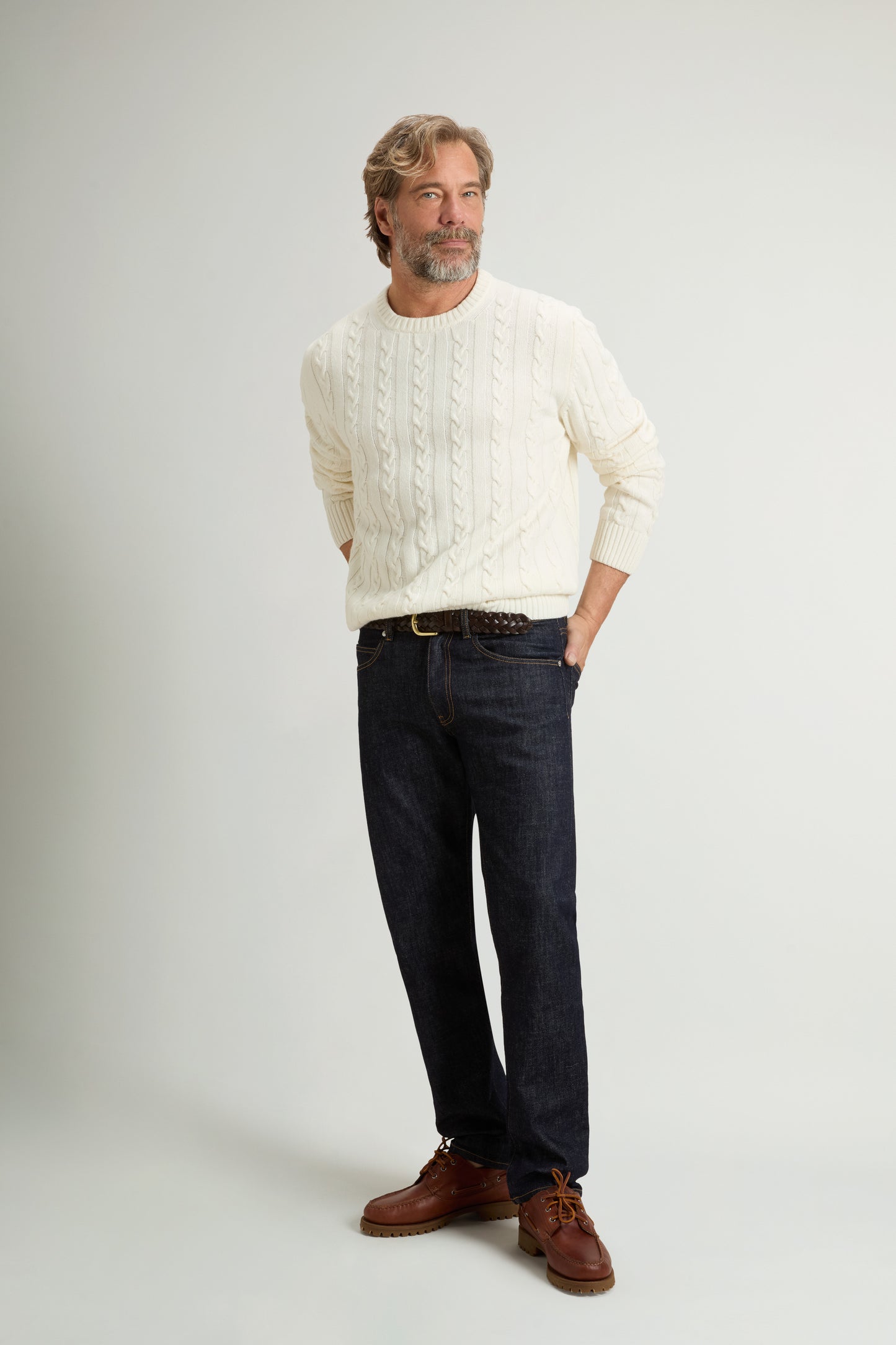 Cotton Wool Cable Crewneck GG7