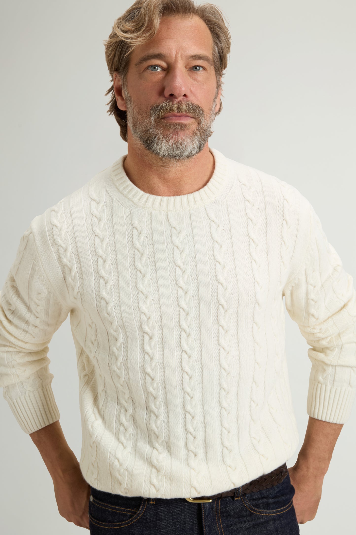 Cotton Wool Cable Crewneck GG7