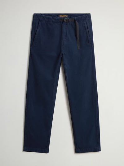 Garment-Dyed Easy Pants in Pure Cotton Canvas