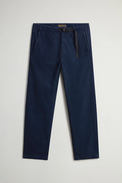 Garment-Dyed Easy Pants in Pure Cotton Canvas