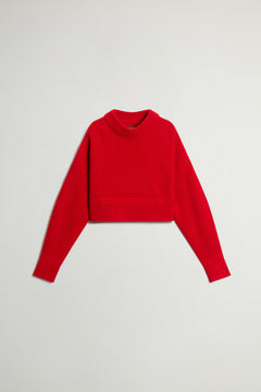 Ribbed Crewneck Sweater in Pure Merino Virgin Wool