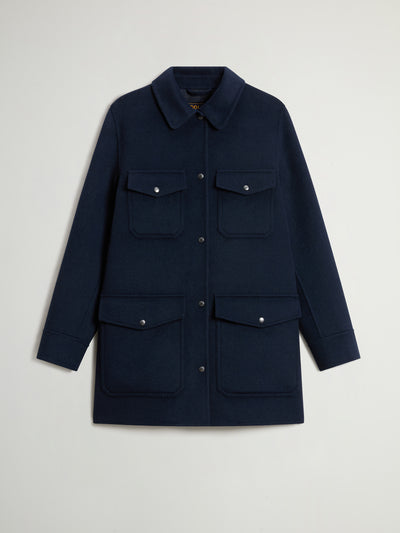 Coat in Double-Face Wool Blend