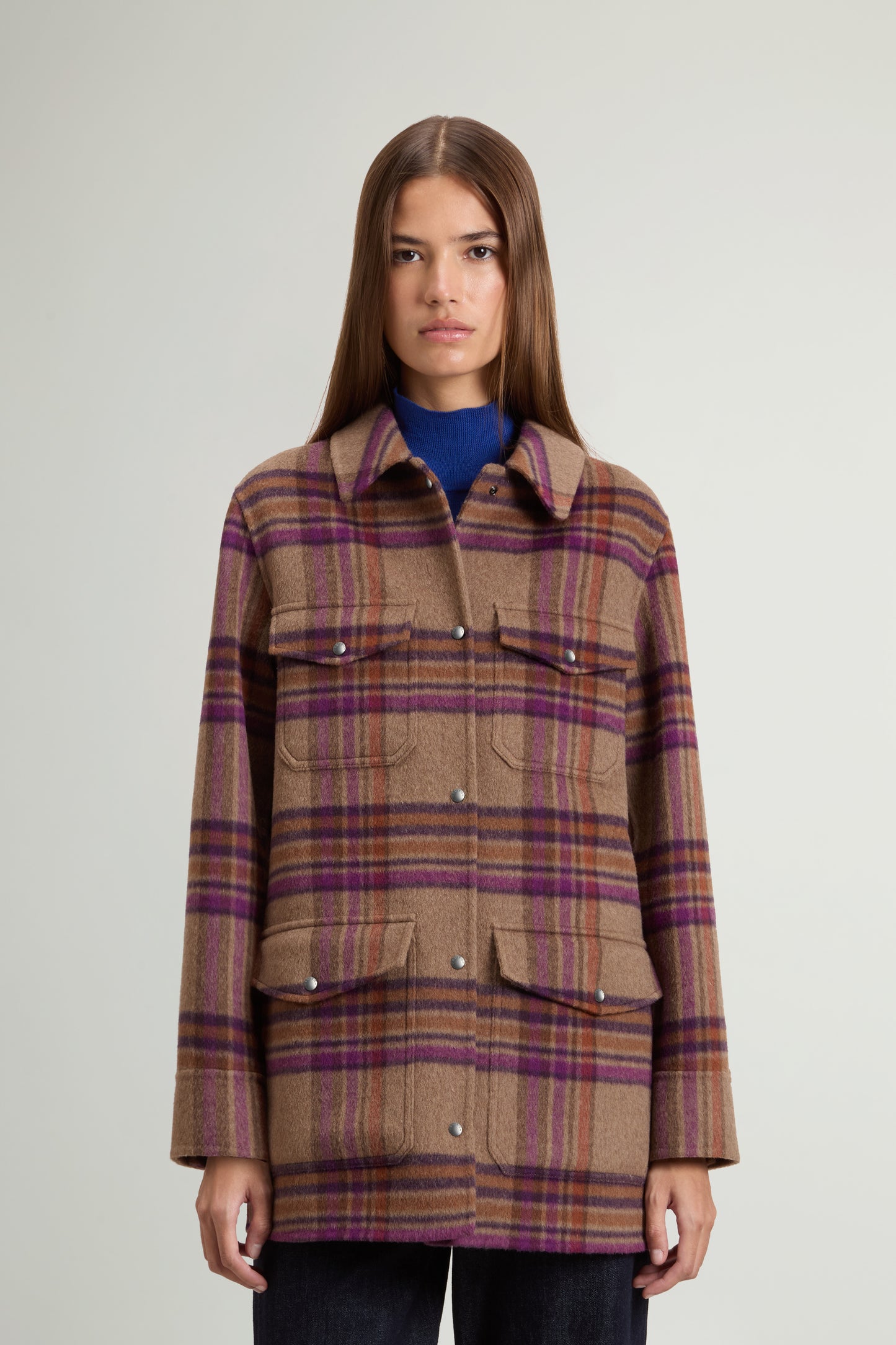 Coat in Double-Face Wool Blend