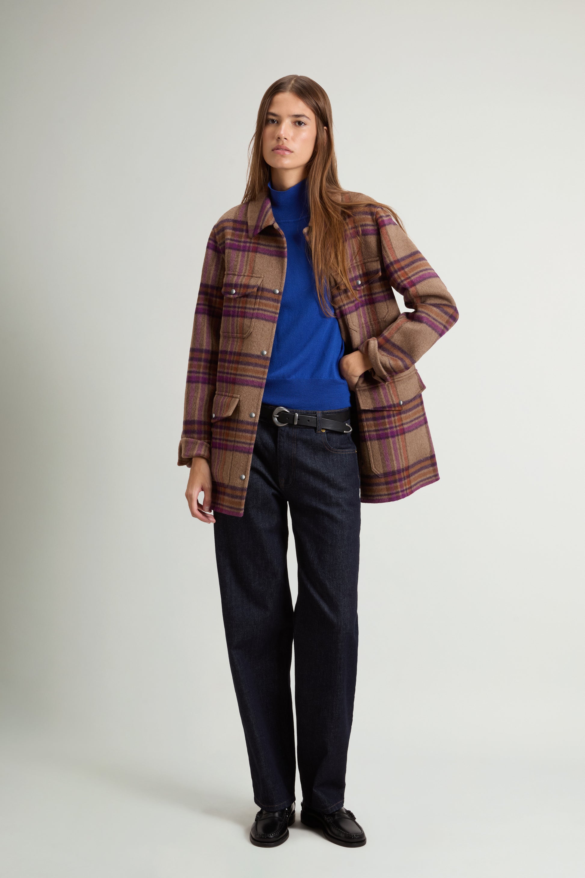 Coat in Double-Face Wool Blend