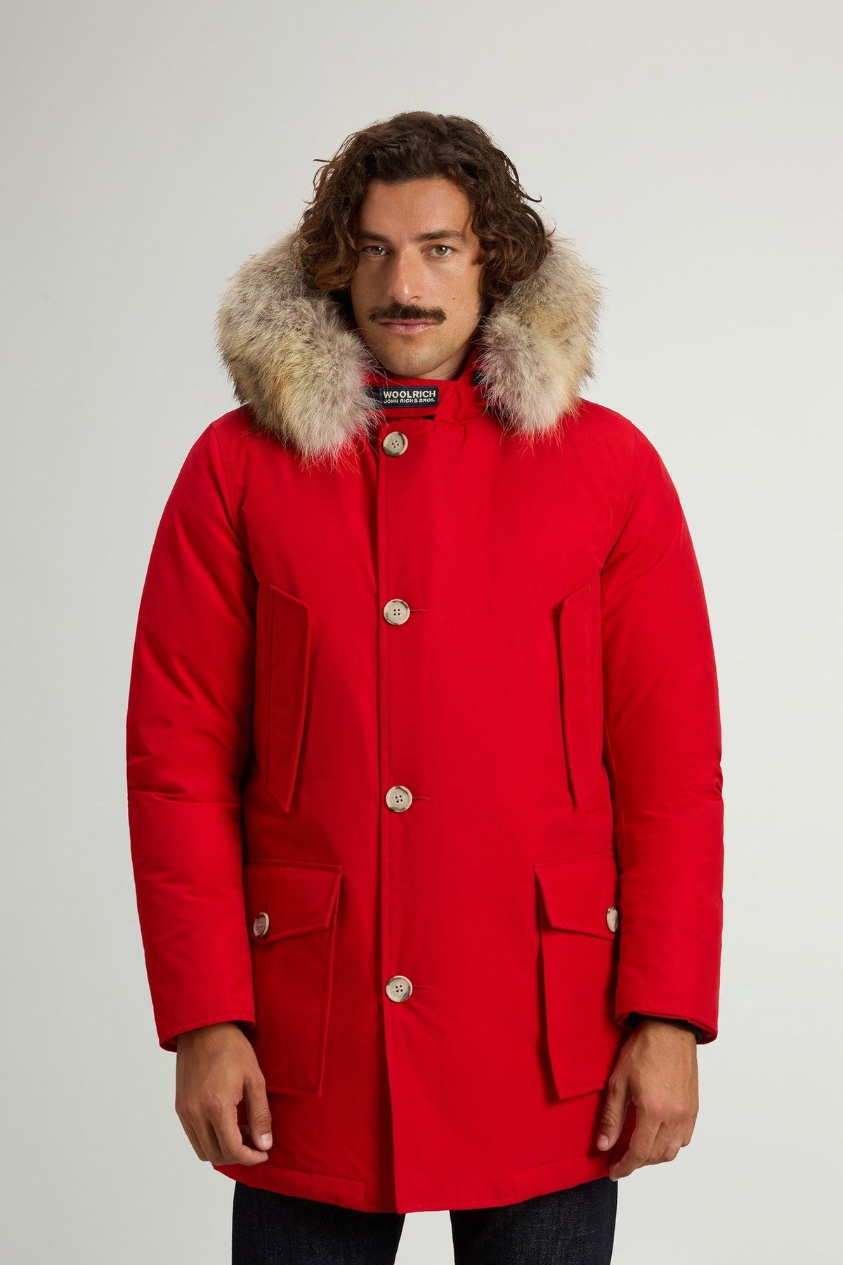 Arctic Parka in Ramar Cloth with Detachable Fur for Men - woolrich-us - Outerwear