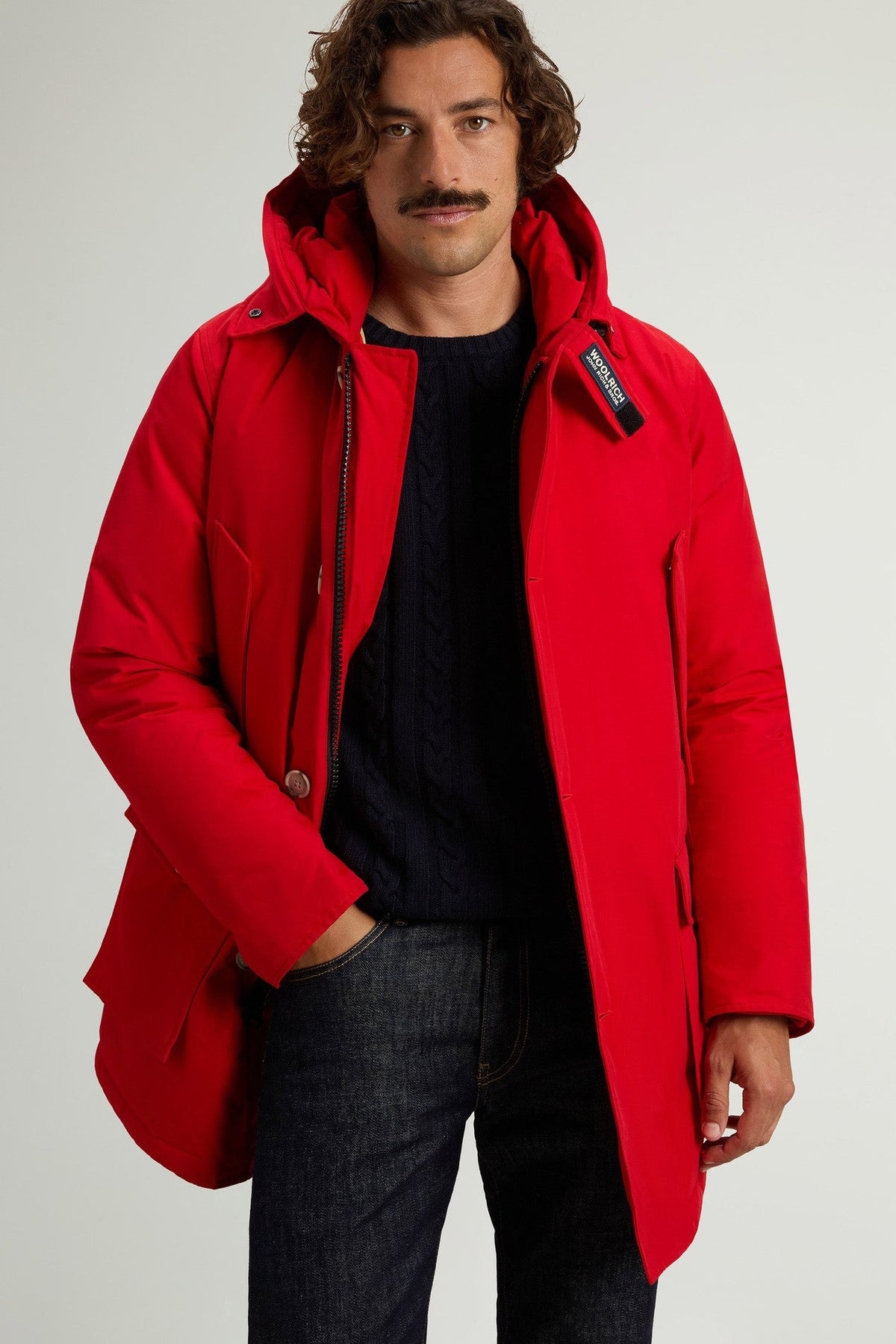 Arctic Parka in Ramar Cloth with Detachable Fur for Men - woolrich-us - Outerwear