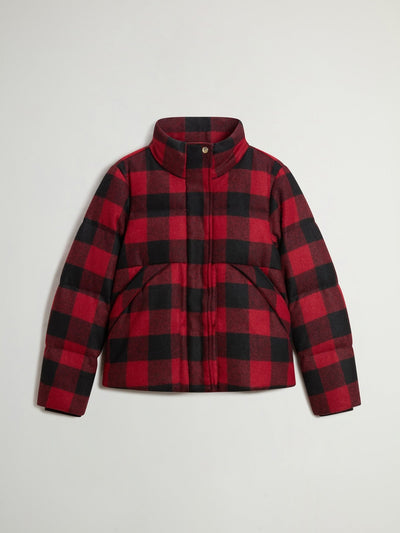 Buffalo Check Puffer Jacket in Pure Virgin Wool - woolrich-us - Outerwear