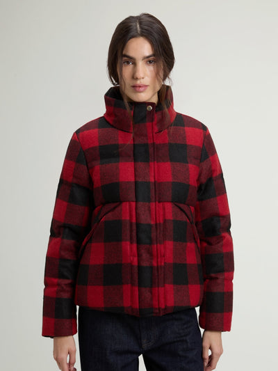 Buffalo Check Puffer Jacket in Pure Virgin Wool - woolrich-us - Outerwear