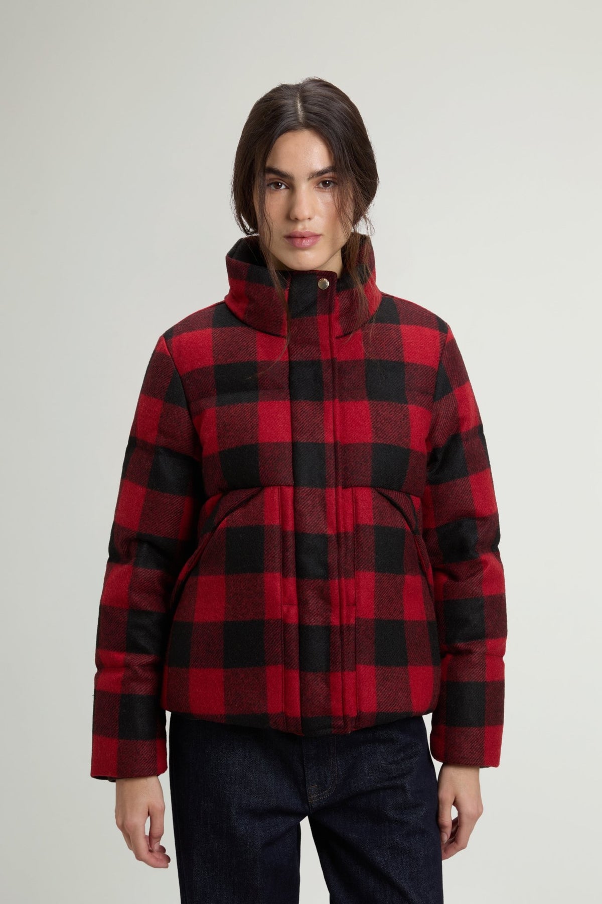 Buffalo Check Puffer Jacket in Pure Virgin Wool - woolrich-us - Outerwear