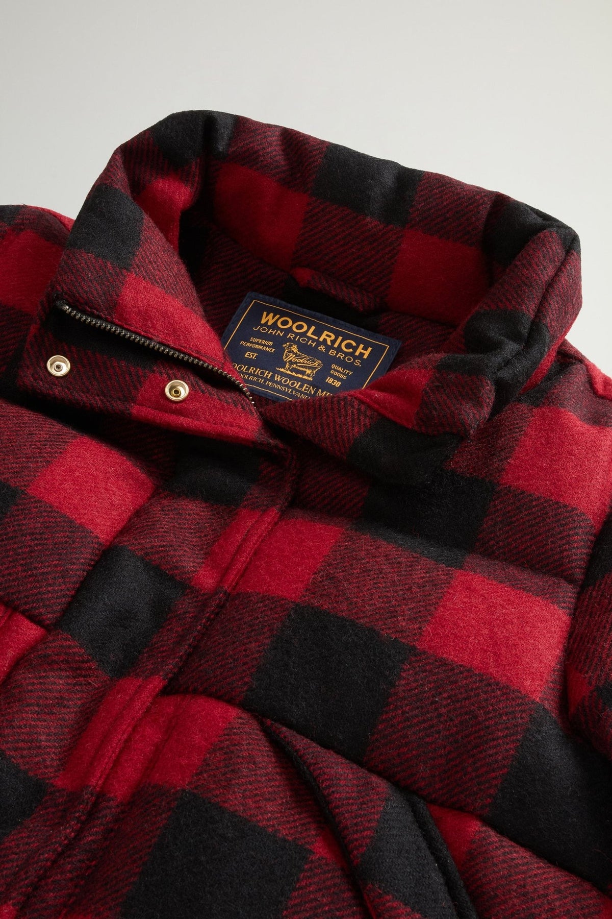 Buffalo Check Puffer Jacket in Pure Virgin Wool - woolrich-us - Outerwear