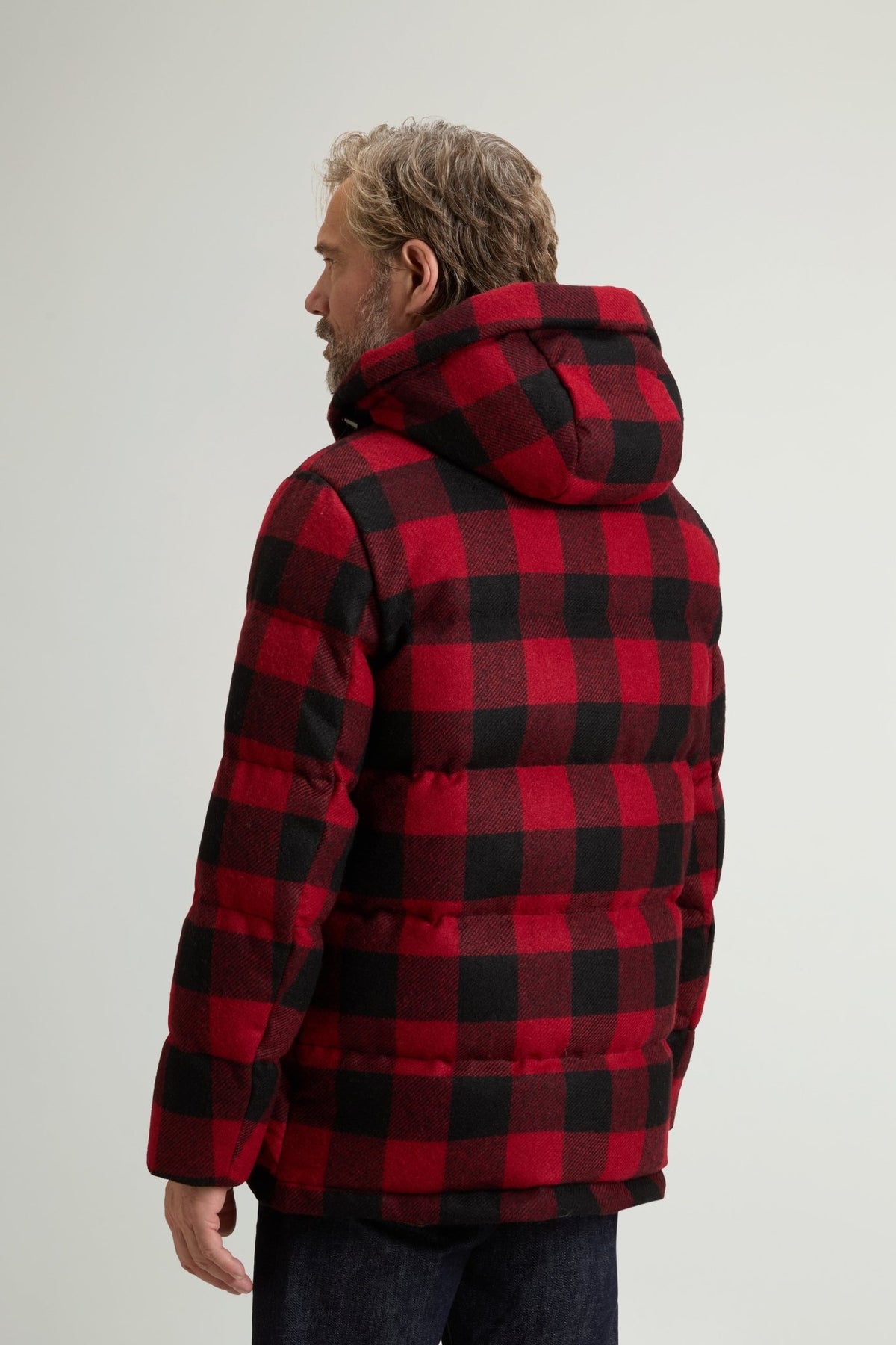 Buffalo Check Puffer Parka in Pure Virgin Wool - woolrich-us - Outerwear