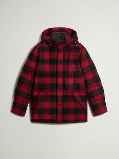 Buffalo Check Puffer Parka in Pure Virgin Wool - woolrich-us - Outerwear