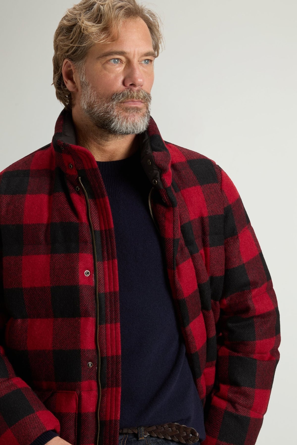 Buffalo Check Puffer Parka in Pure Virgin Wool - woolrich-us - Outerwear