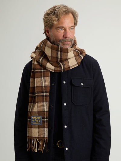 Checked Scarf in Pure Wool - woolrich-us - Accessories