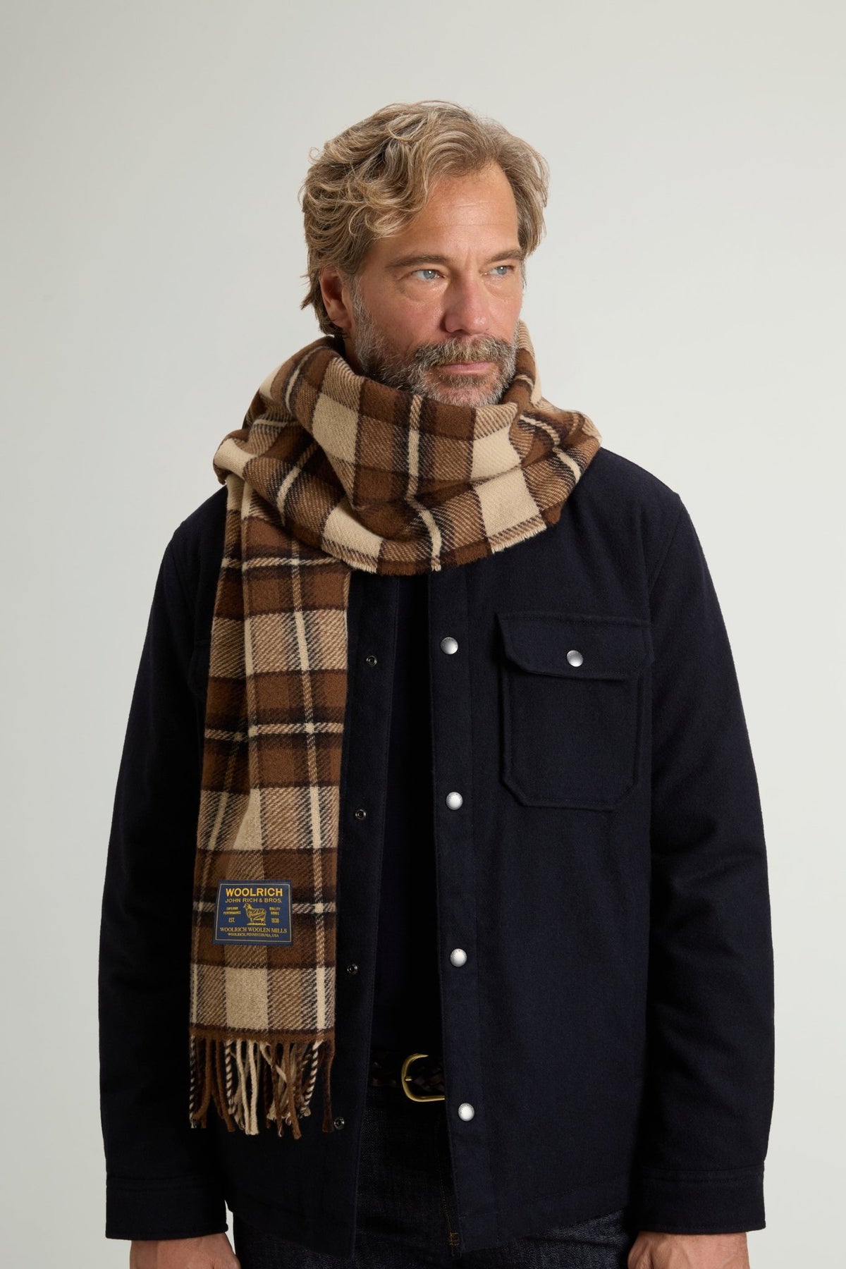 Checked Scarf in Pure Wool - woolrich-us - Accessories