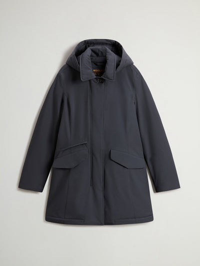 Coat in Light Stretch with Removable Hood - woolrich-us - Outerwear