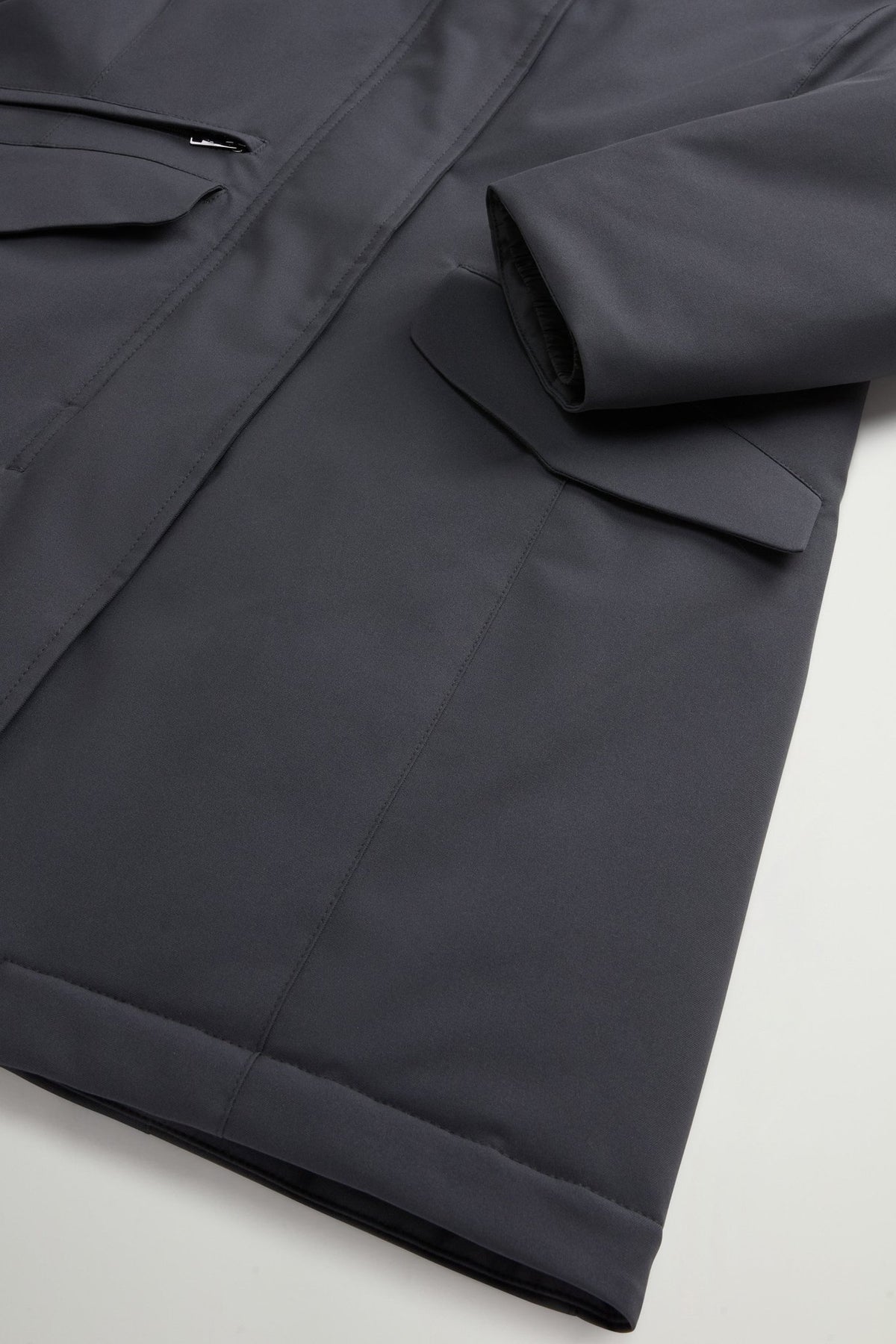 Coat in Light Stretch with Removable Hood - woolrich-us - Outerwear