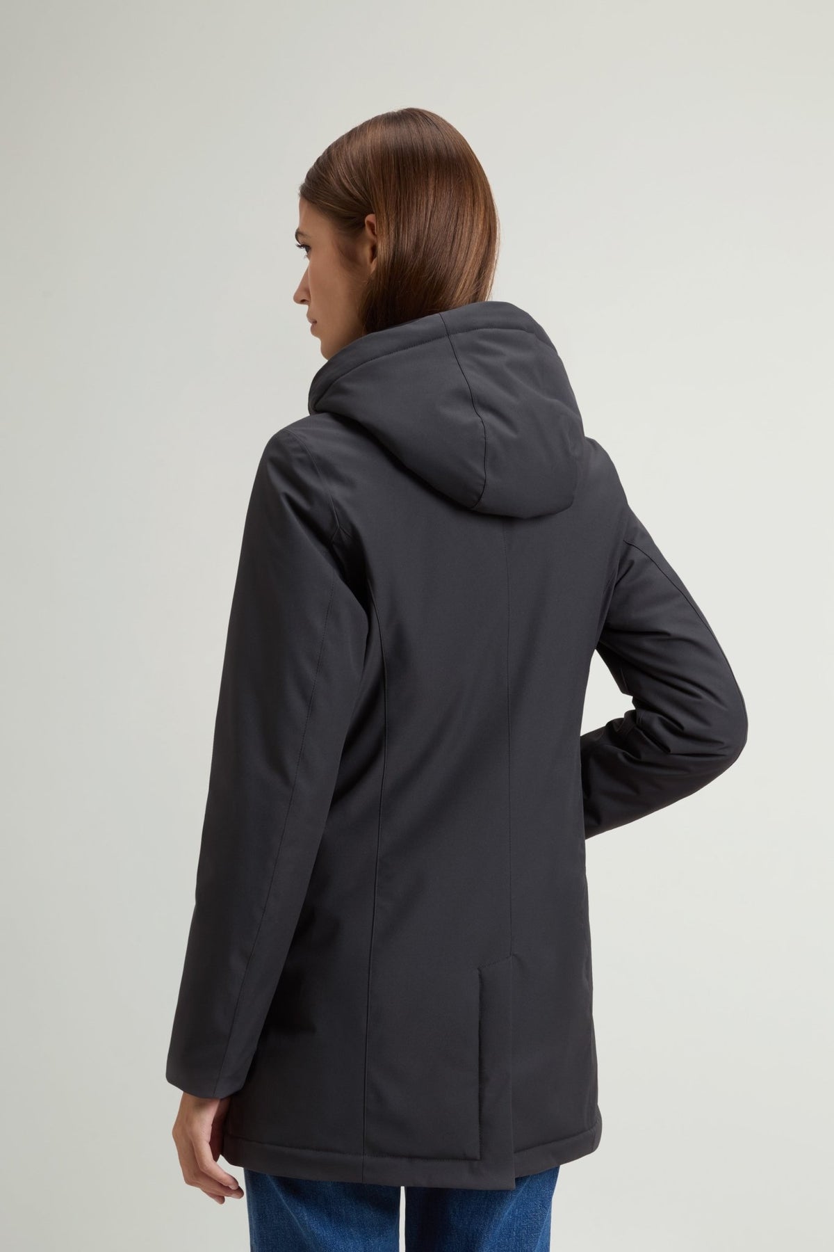 Coat in Light Stretch with Removable Hood - woolrich-us - Outerwear