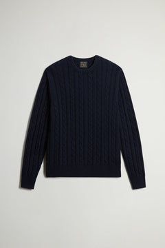 Cotton Wool Cable Crewneck GG7 - woolrich-usClothing