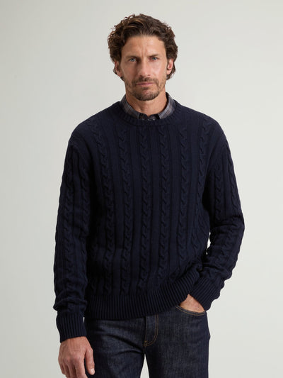 Cotton Wool Cable Crewneck GG7 - woolrich-usClothing