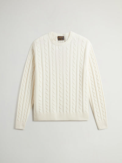 Cotton Wool Cable Crewneck GG7 - woolrich-usClothing