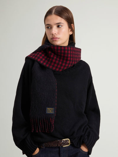 Double-Faced Scarf in Virgin Wool, Alpaca and Mohair Blend - woolrich-us - Accessories