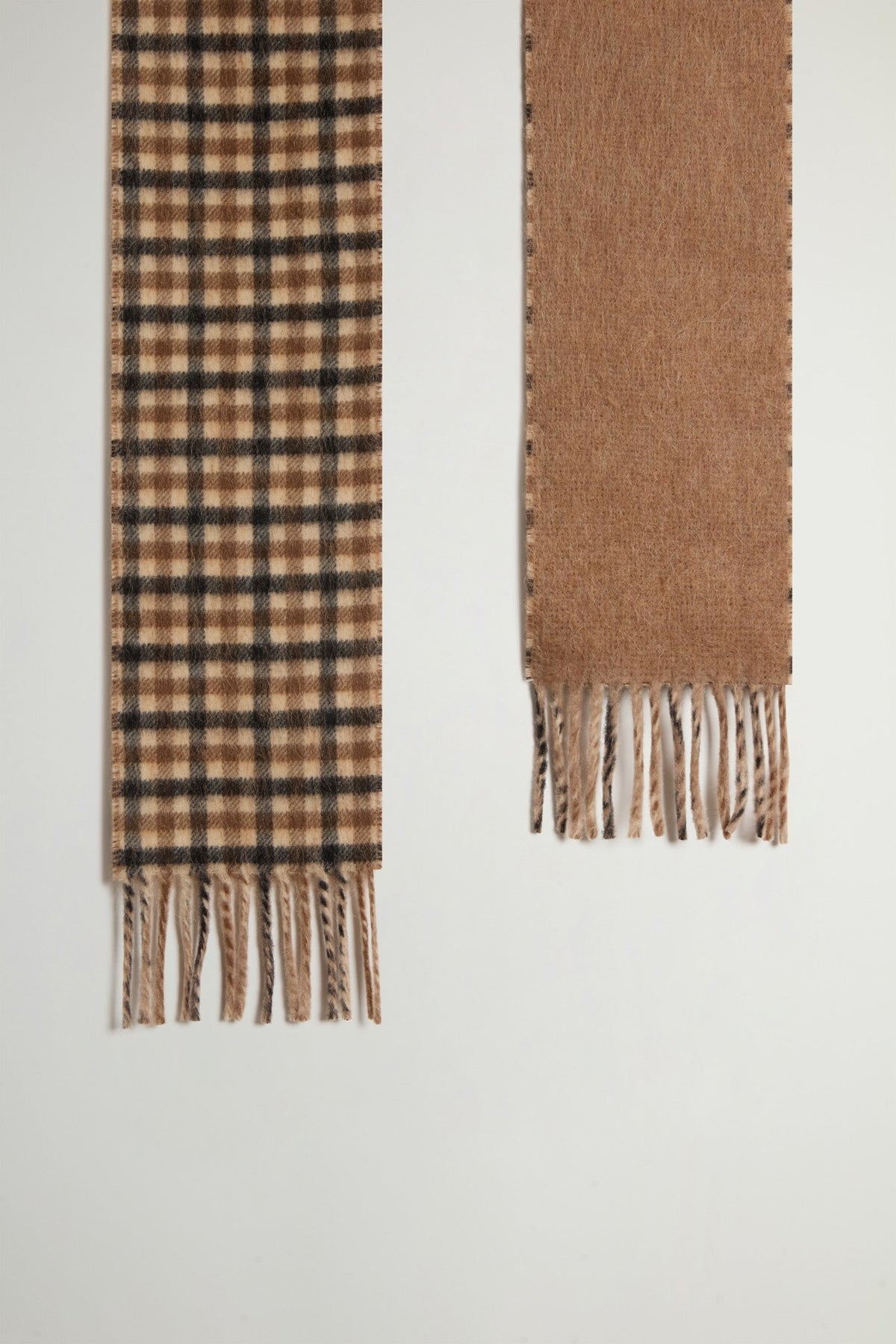 Double-Faced Scarf in Virgin Wool, Alpaca and Mohair Blend - woolrich-us - Accessories