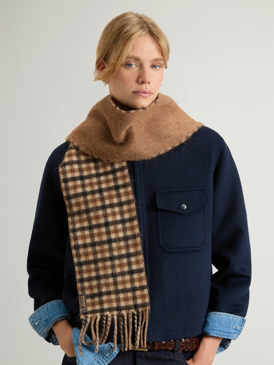 Double-Faced Scarf in Virgin Wool, Alpaca and Mohair Blend - woolrich-us - Accessories