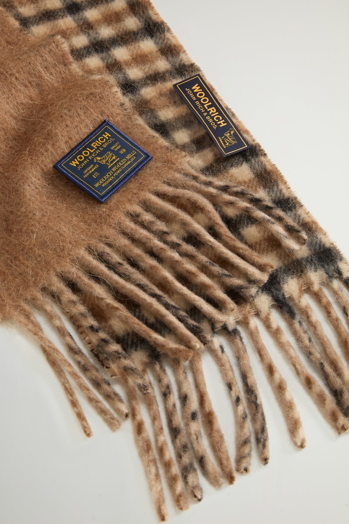 Double-Faced Scarf in Virgin Wool, Alpaca and Mohair Blend - woolrich-us - Accessories