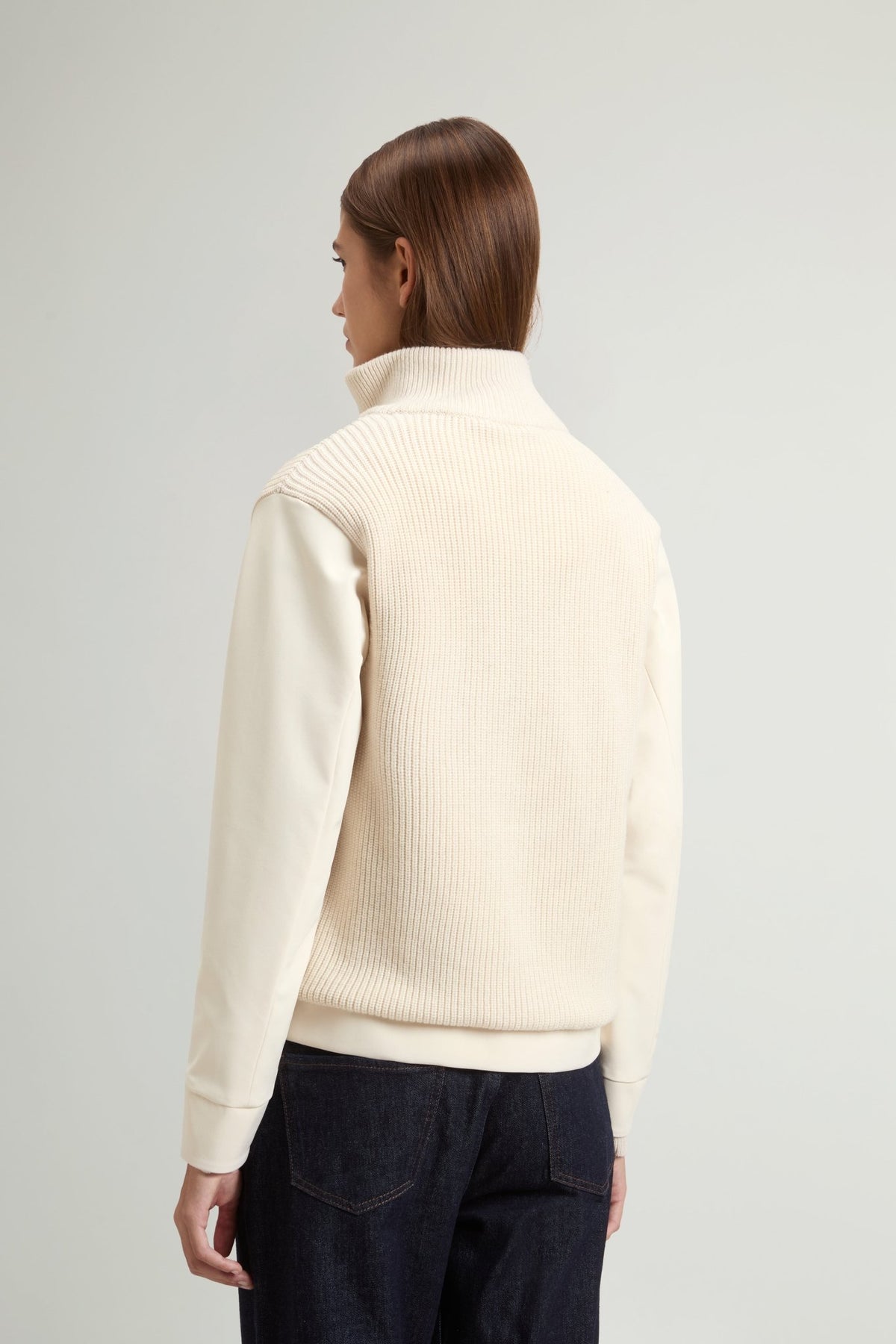 Firth Hybrid Bomber Jacket in Tech Softshell and Pure Wool - woolrich-usOuterwear