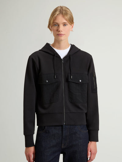 Full-Zipper Sweatshirt in Stretch Cotton-Blend Interlock - woolrich-us - Clothing