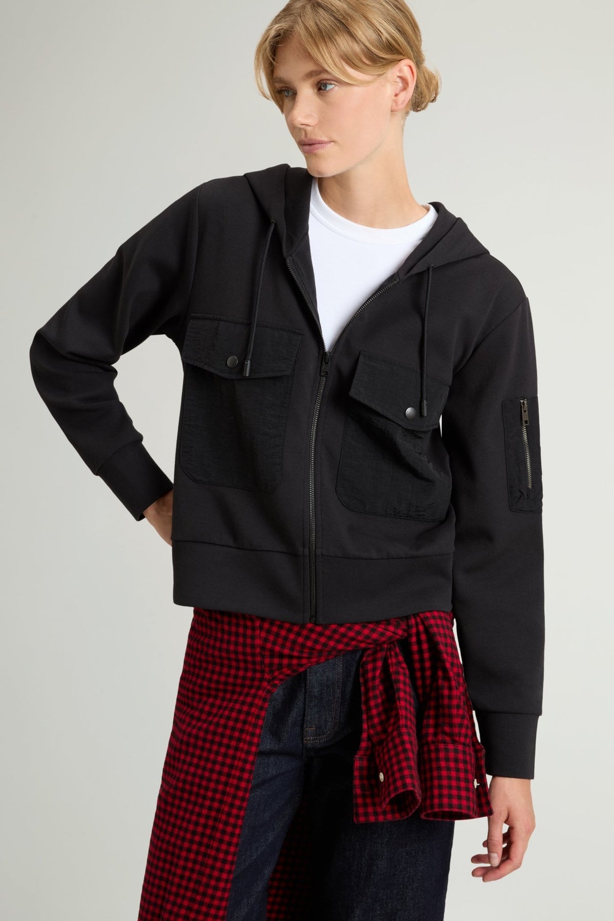 Full-Zipper Sweatshirt in Stretch Cotton-Blend Interlock - woolrich-us - Clothing