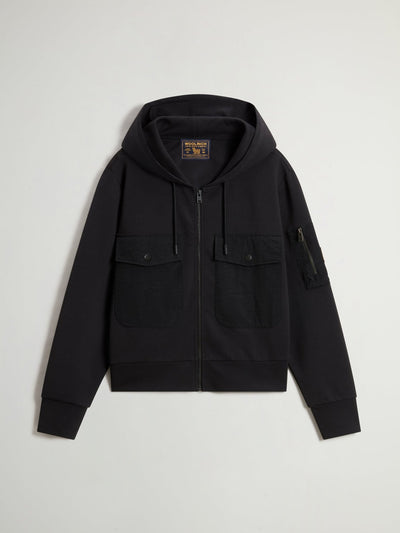 Full-Zipper Sweatshirt in Stretch Cotton-Blend Interlock - woolrich-us - Clothing