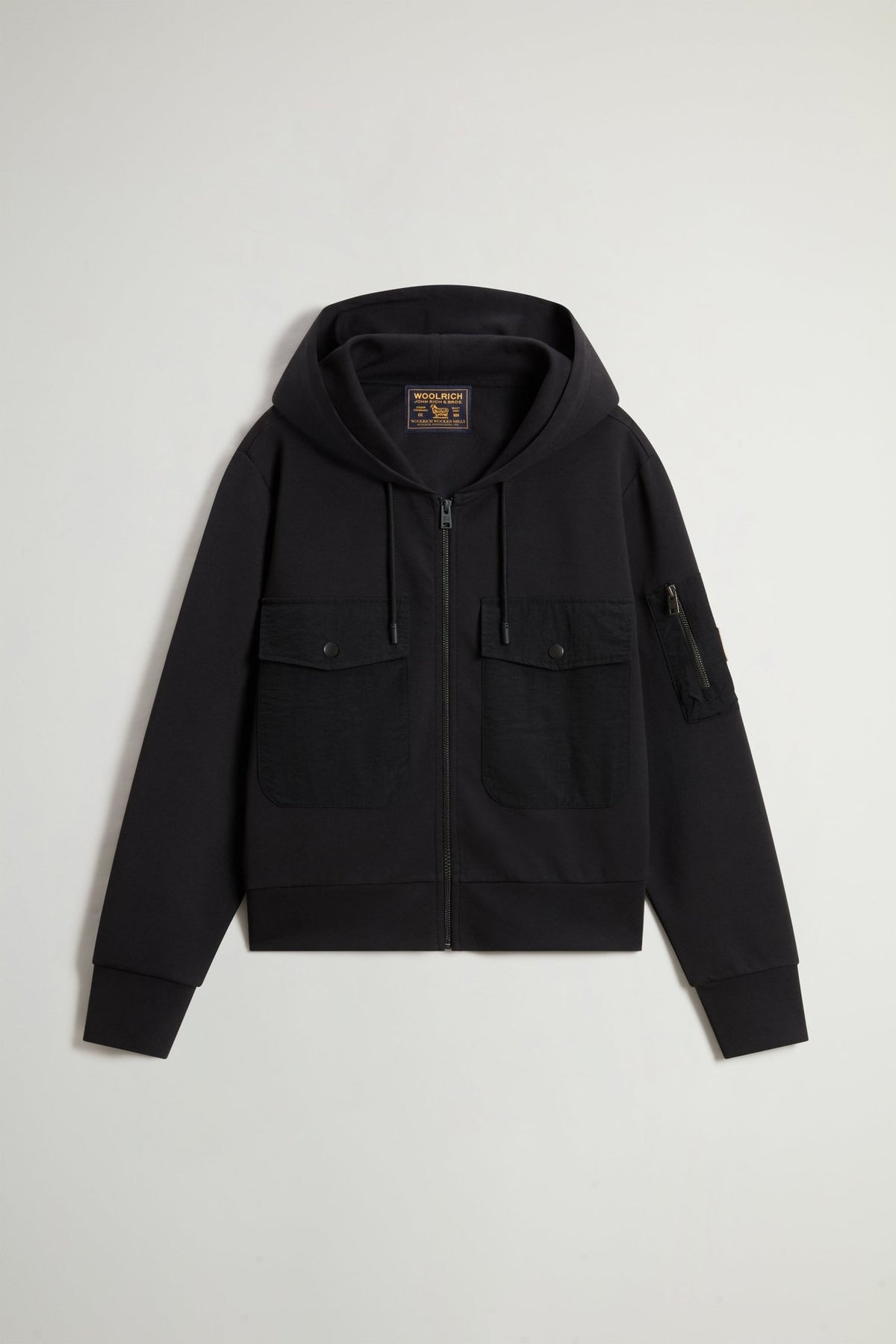 Full-Zipper Sweatshirt in Stretch Cotton-Blend Interlock - woolrich-us - Clothing