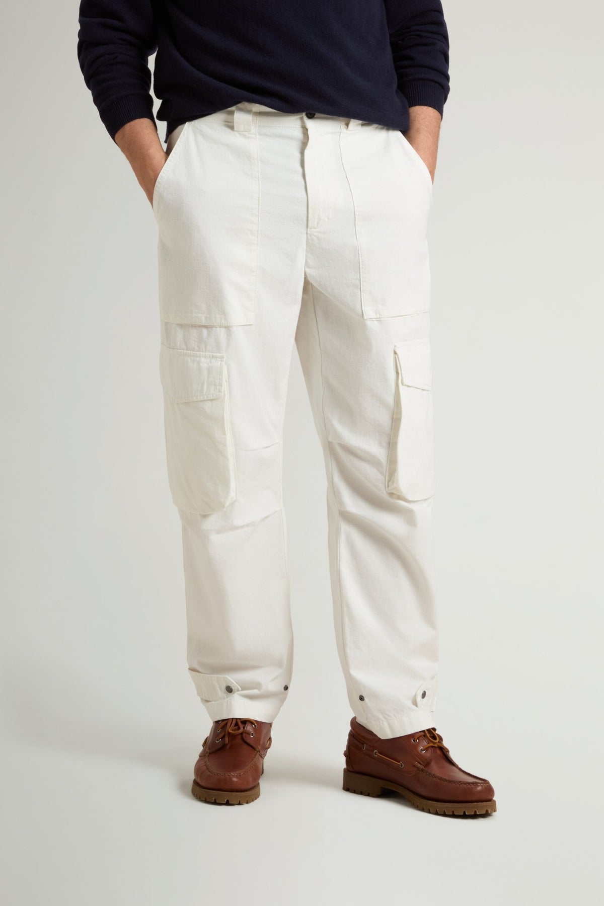 Garment-Dyed Cargo Pants in Pure Cotton Ripstop - woolrich-us - Clothing