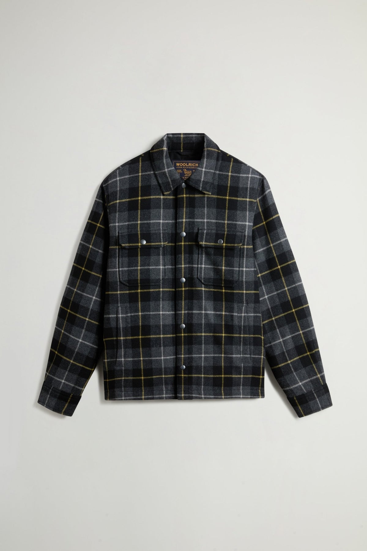 Padded Alaskan Check Overshirt in Recycled Italian Wool Blend - woolrich-us - Clothing