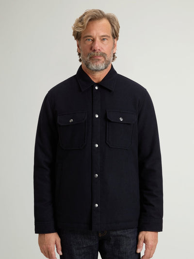 Padded Alaskan Overshirt in Recycled Melton Italian Wool Blend - woolrich-us - Clothing