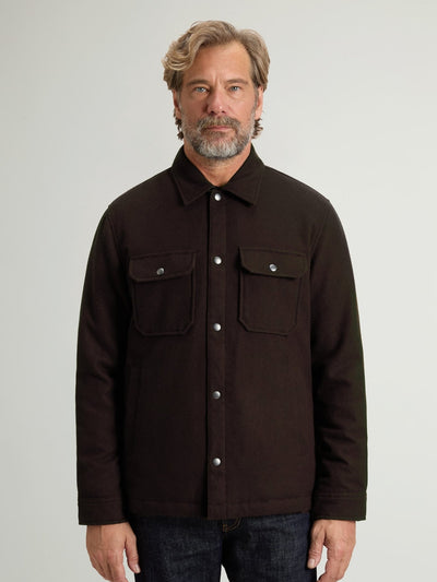 Padded Alaskan Overshirt in Recycled Melton Italian Wool Blend - woolrich-us - Clothing