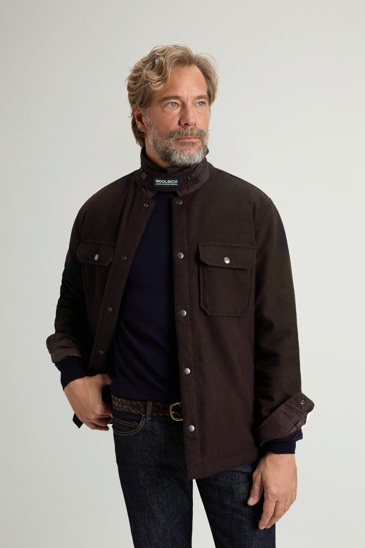 Padded Alaskan Overshirt in Recycled Melton Italian Wool Blend - woolrich-us - Clothing