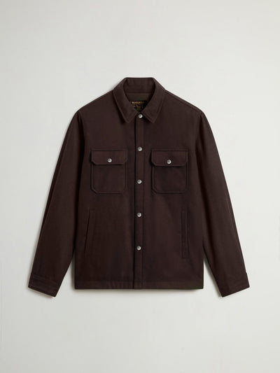 Padded Alaskan Overshirt in Recycled Melton Italian Wool Blend - woolrich-us - Clothing
